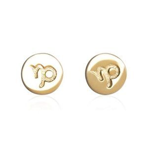 Sterling Silver Gold Plated Capricorn Earrings